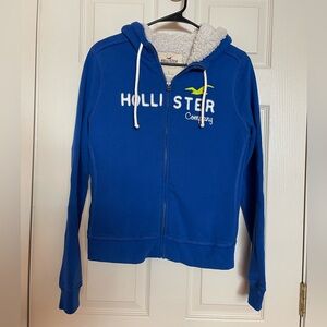 Cobalt Blue Hollister Zip Up Hoodie